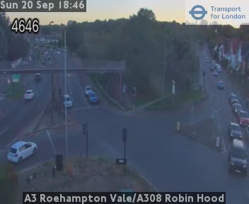 A3 Roehampton Vale/A308 Robin Hood South - A3 twds New Malden