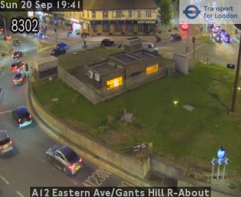 A12 Eastern Ave/Gants Hill R-About Zoom east twds Horns Road jct