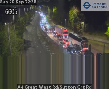 A4 Great West Rd/Sutton Crt Rd West twds M4 J1