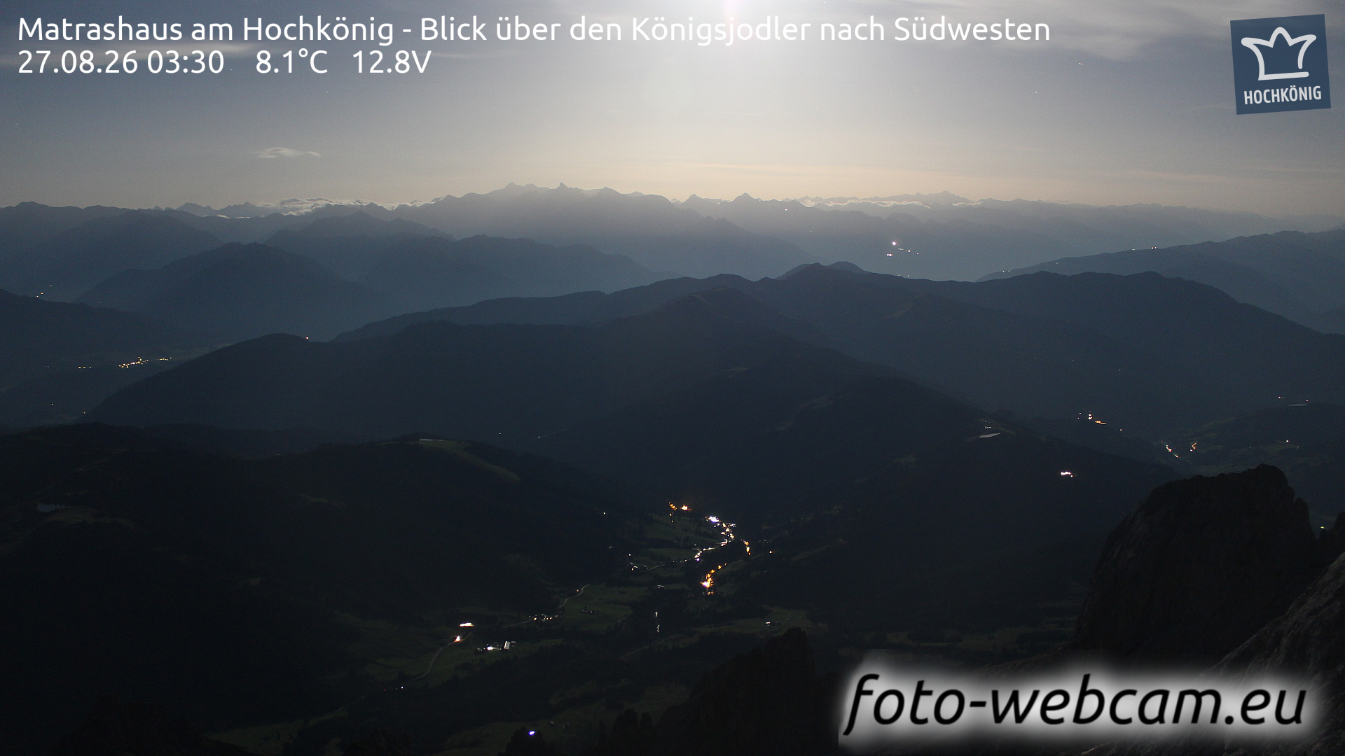Webcam Hochkönig: HD Panorama Hochkönig