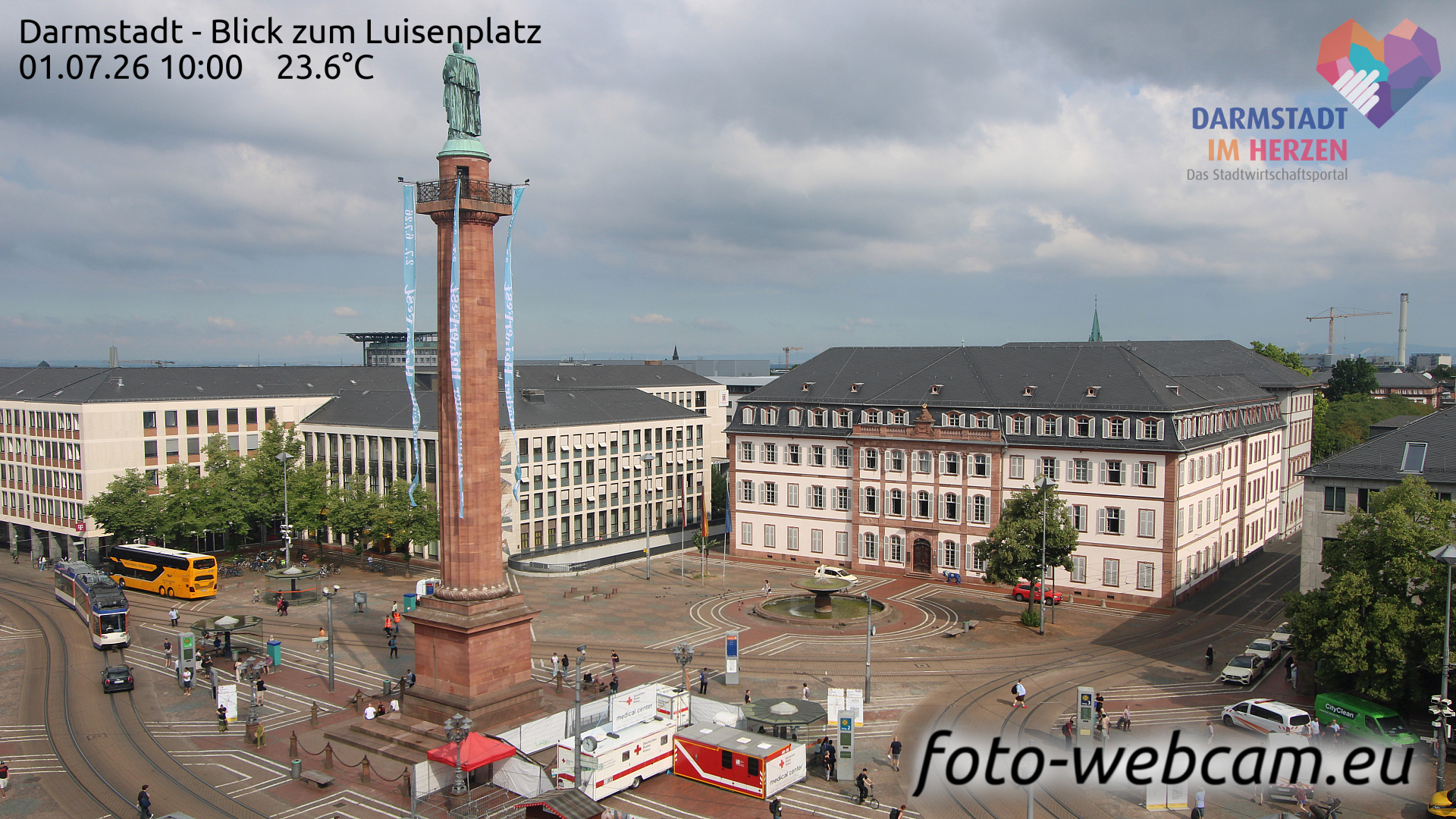 Webcam Darmstadt: HD Panorama Luisenplatz