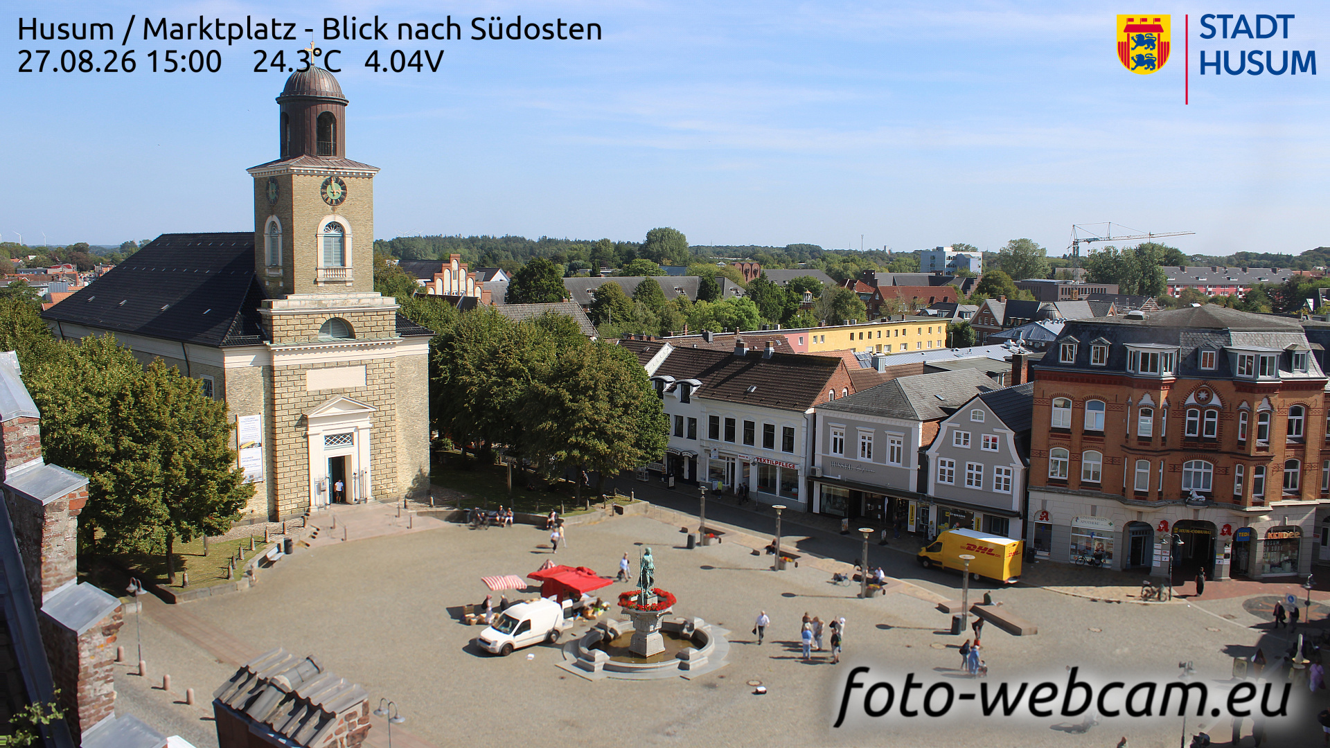 Webcam Husum: HD Panorama Husum Market Square