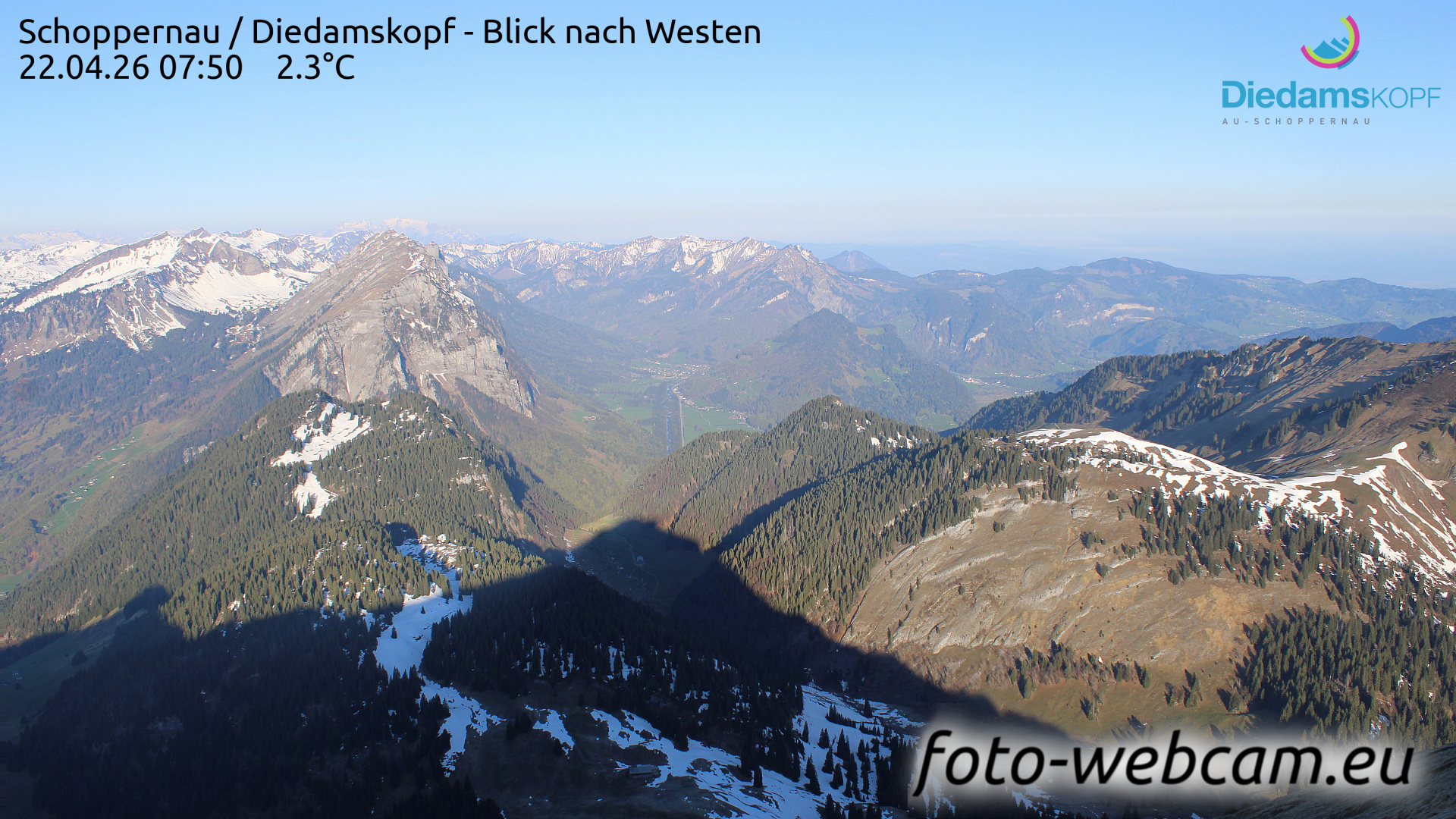 Webcam Schoppernau: HD Panorama Diedamskopf