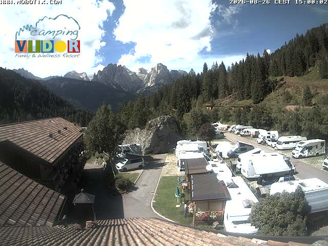 Webcam Pozza di Fassa: Camping Vidor