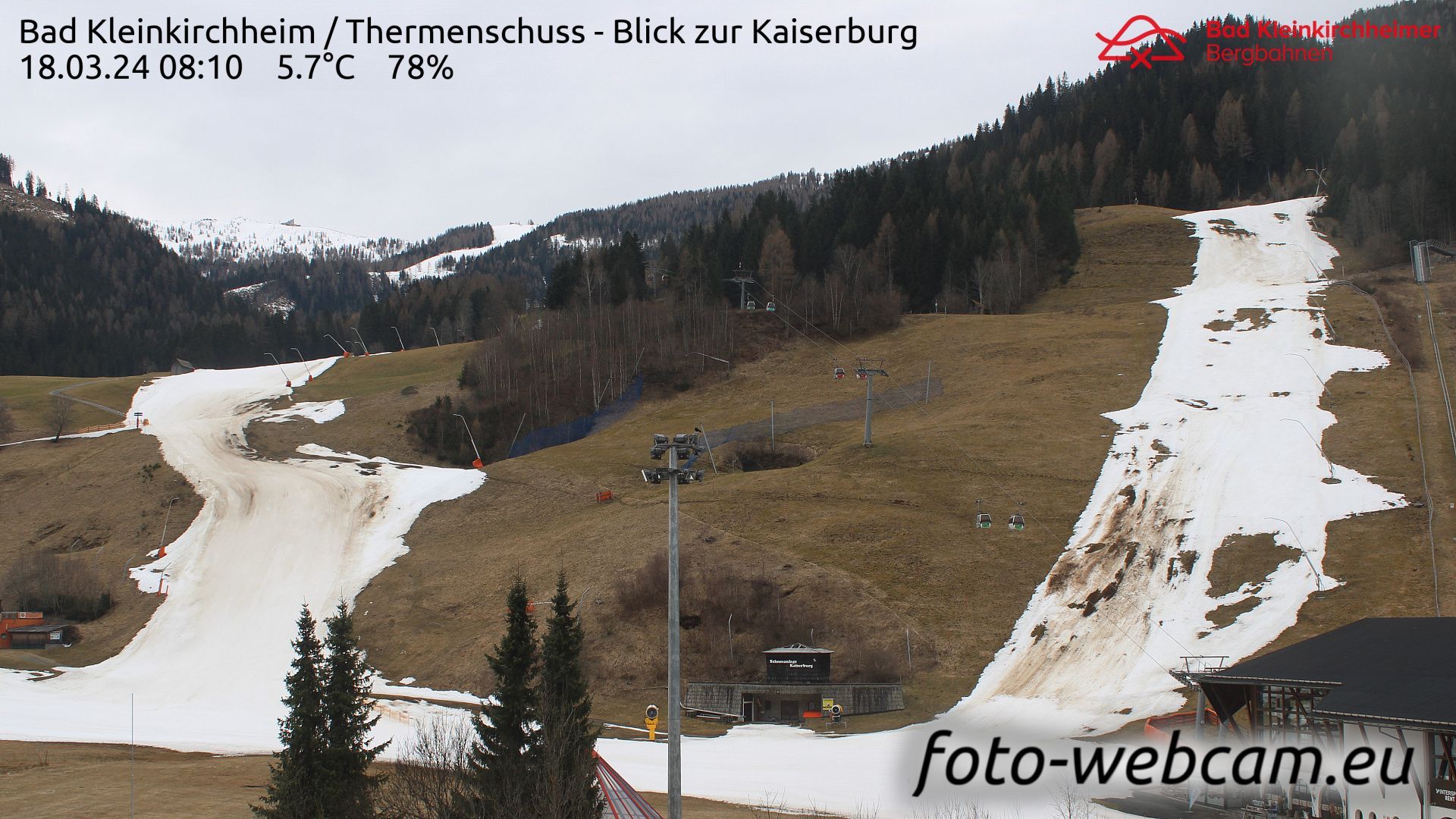 Bad Kleinkirchheim: Thermenschuss - Blick zur Kaiserburg