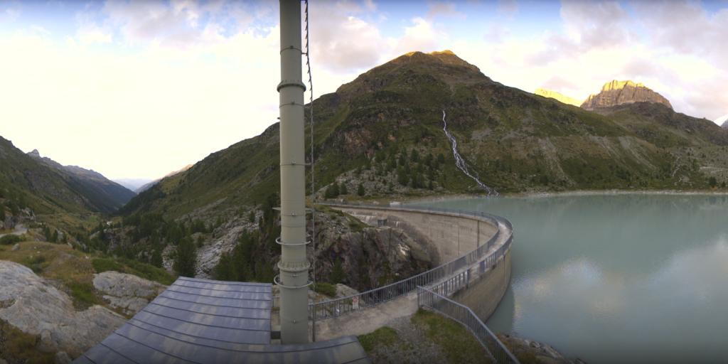 Webcam Oberems: roundshot 360° Panorama Turtmann Dam