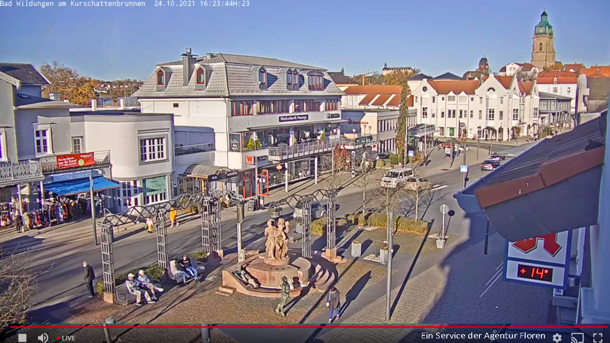 Webcam Bad Wildungen: Kurschattenbrunnen