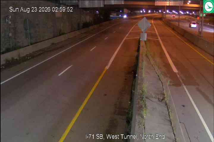 Pendleton: I-71 SB, West Tunnel, North End