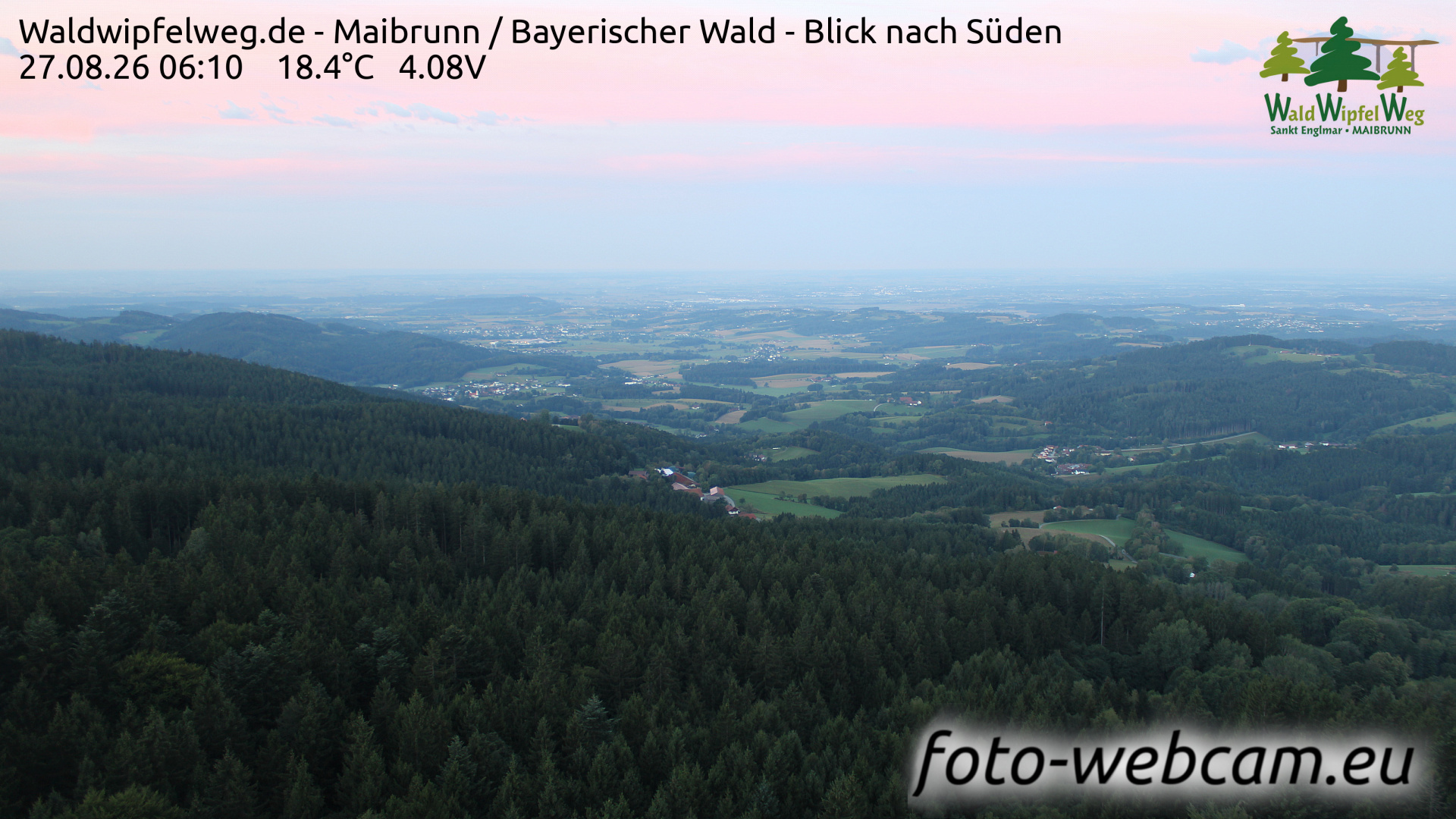 Webcam Maibrunn: HD Panorama Waldwipfelweg
