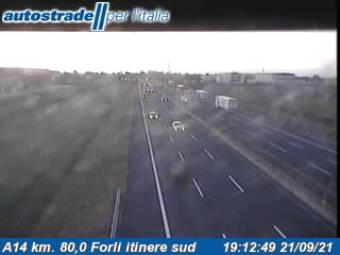 Webcam Forlì: Traffic A14 - KM 80,0 - Forli itinere sud