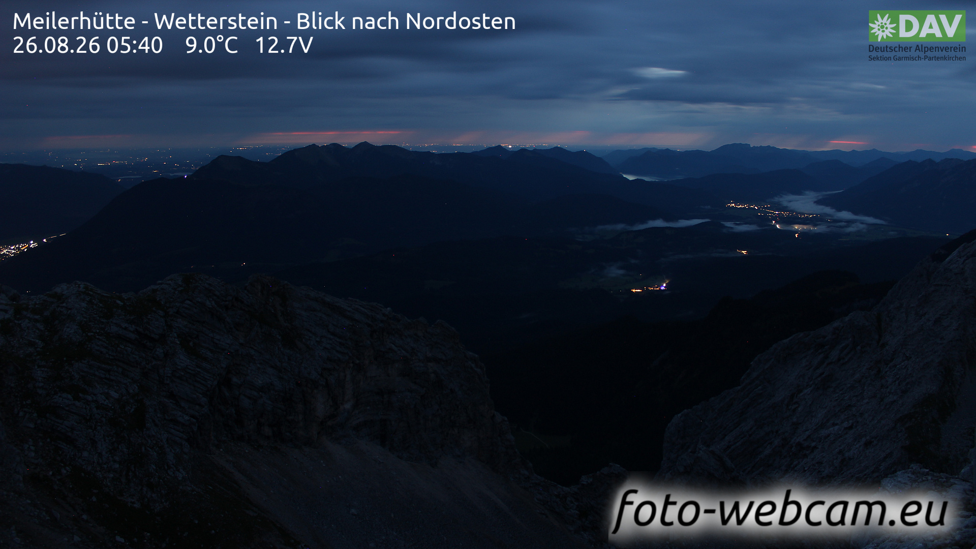 Webcam Garmisch-Partenkirchen: HD Panorama Meilerhütte Nord