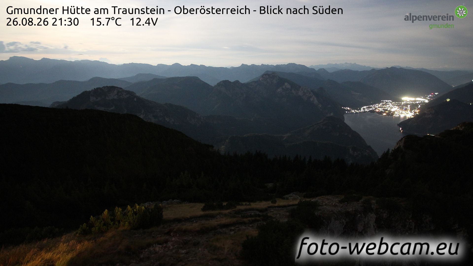 Gmunden: Gmundner Hütte am Traunstein - Ober - Blick nach Süden