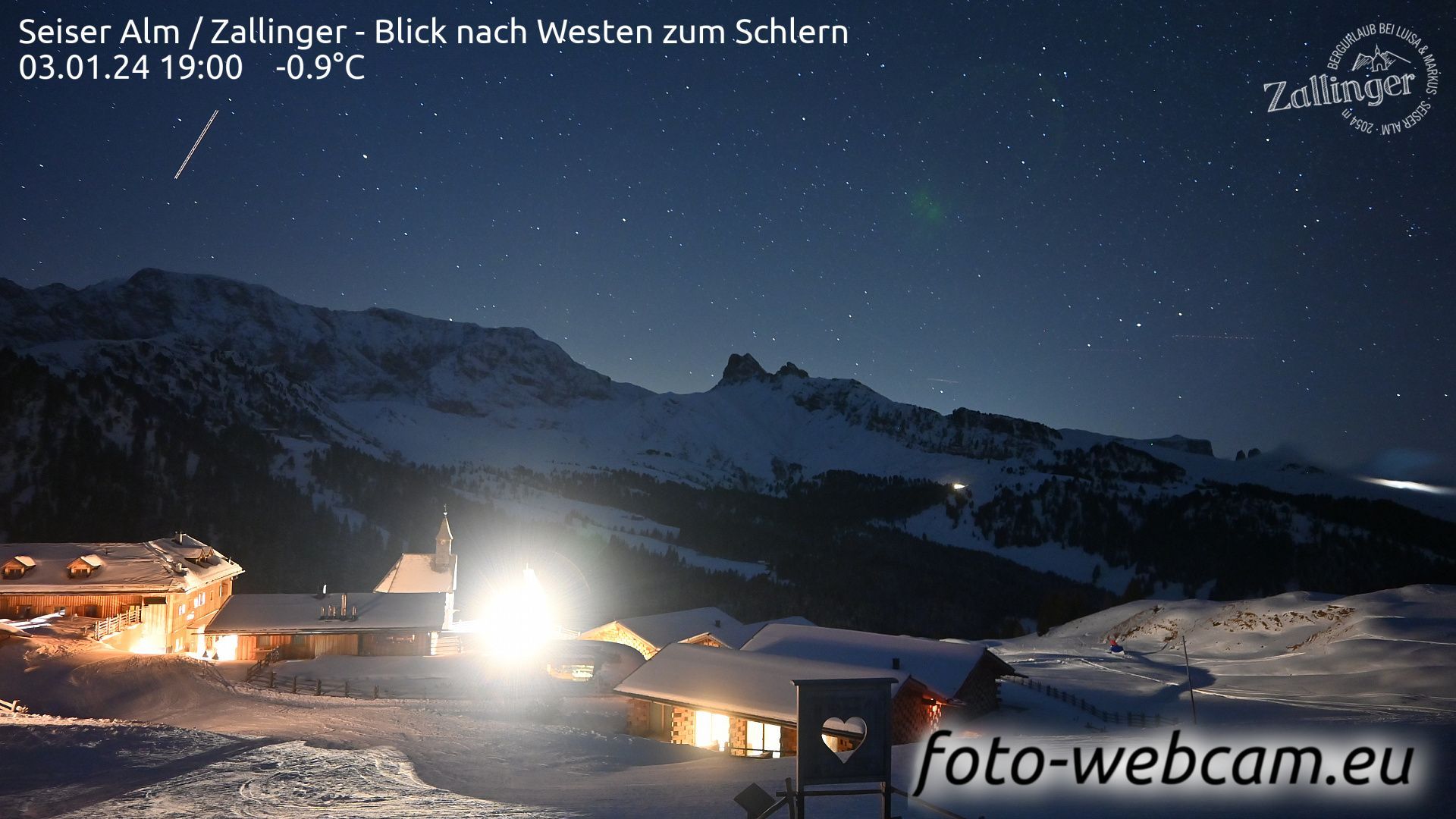 Kastelruth - Castelrotto: Seiser Alm - Zallinger - Blick nach Westen zum Schlern