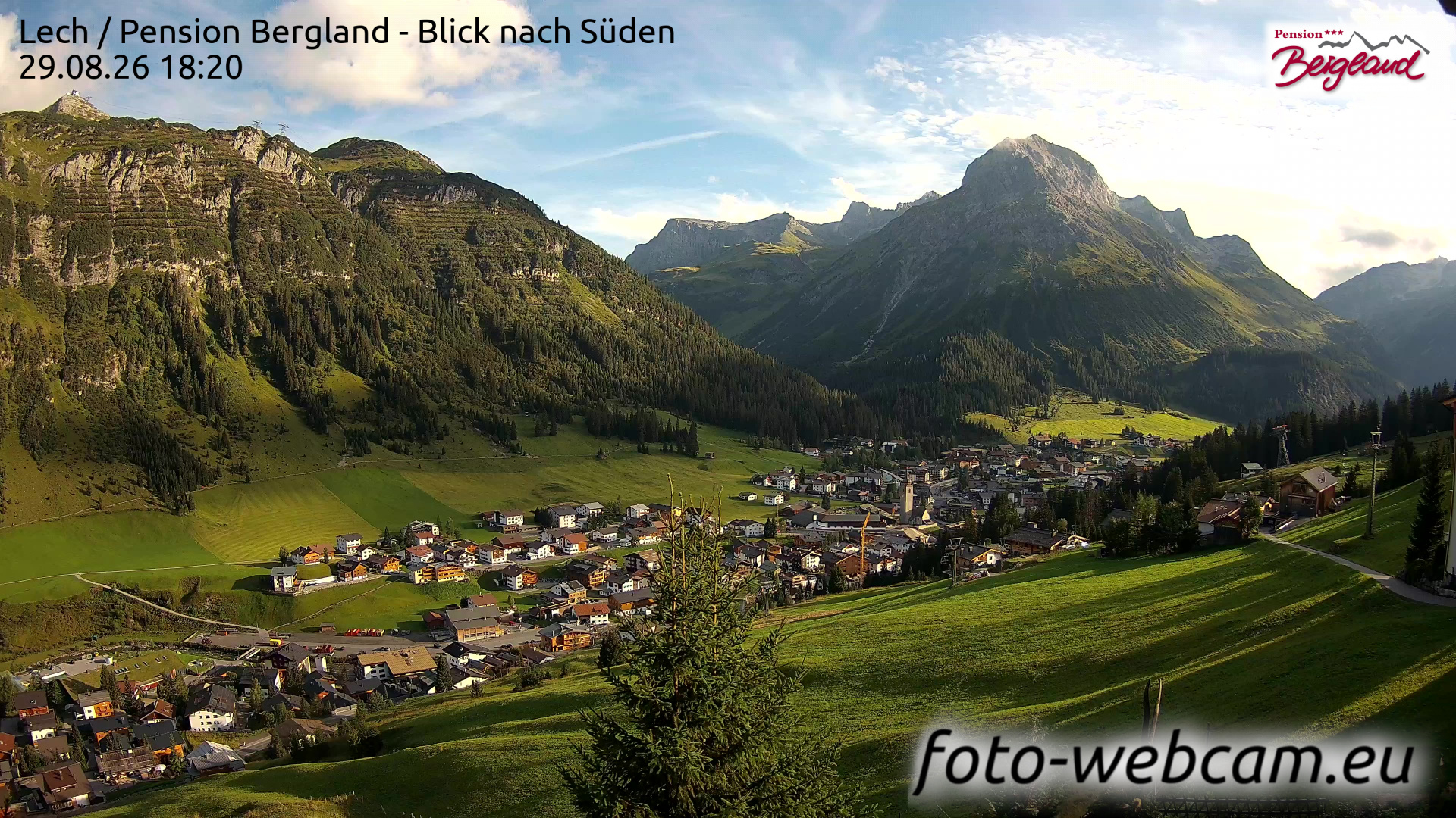 Webcam Lech am Arlberg: HD Panorama Pension Bergland