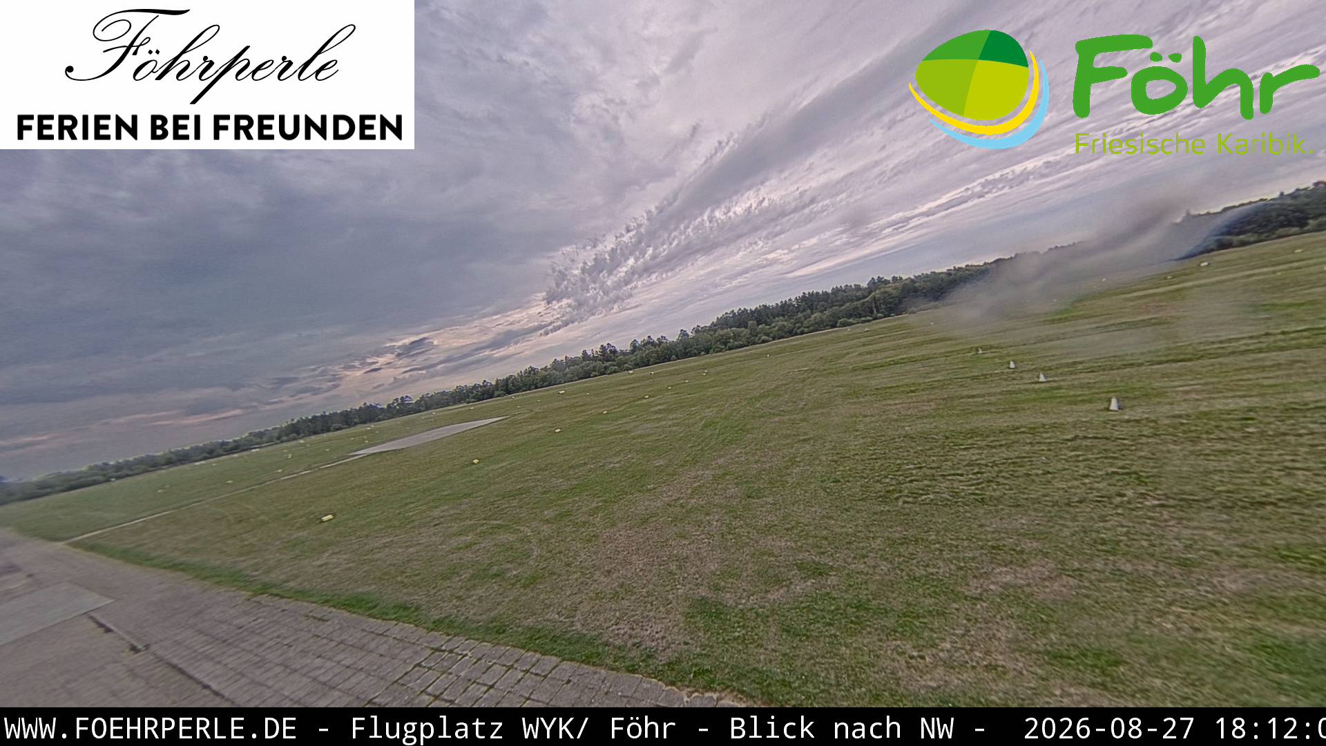 Webcam Wyk auf Föhr: Wyk Airfield - View towards Northwest