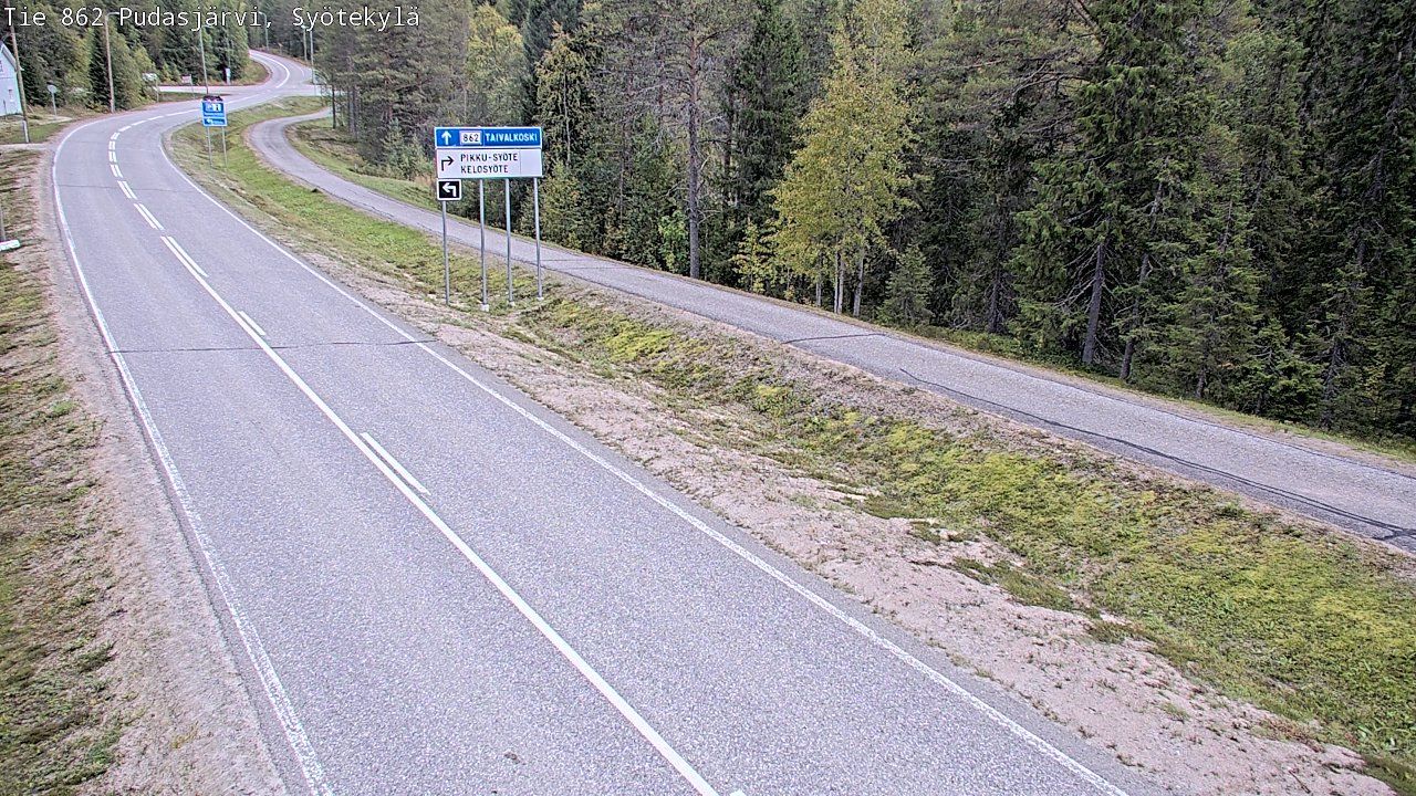 Pudasjarvi: Tie 862 - Syötekylä - Taivalkoskelle (itään)