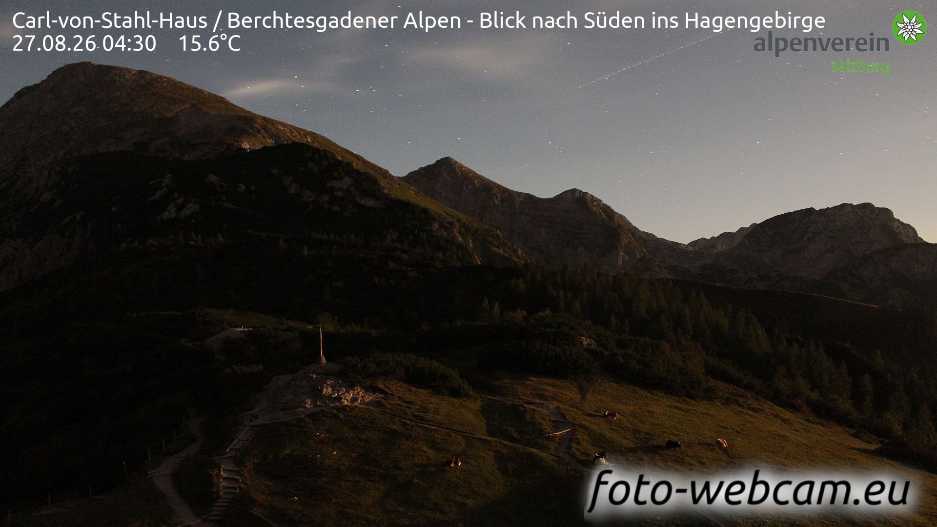 Konigssee: Carl-von-Stahl-Haus - Berchtesgadener Alpen - Blick nach Süden ins Hagengebirge