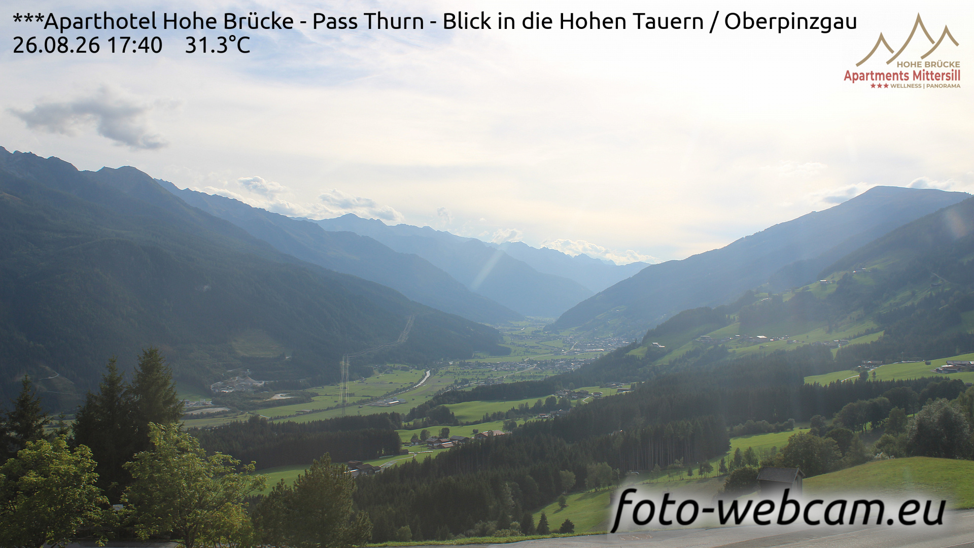 Webcam Mittersill: Gasthof Hohe Brücke - Thurn Pass