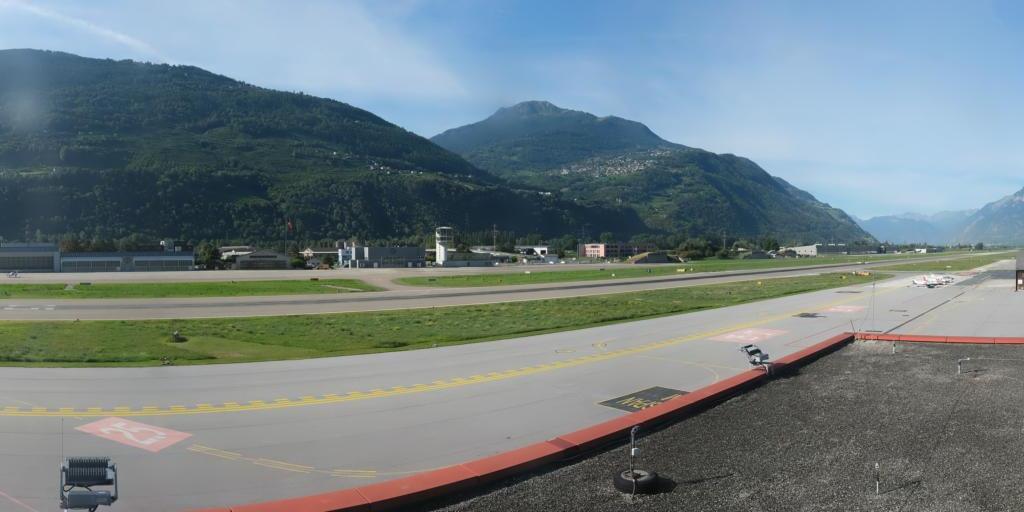 Webcam Sitten: roundshot 360° Panorama Sion Aéroport