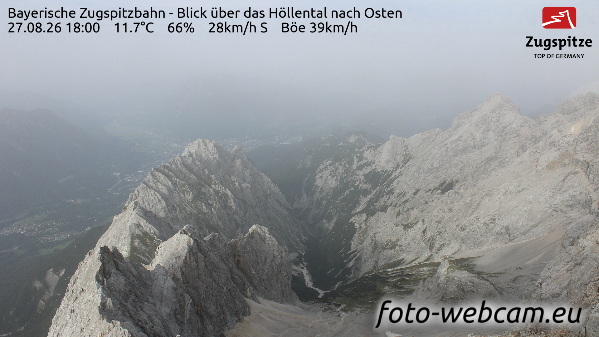 Webcam Zugspitze: HD Panorama Zugspitze East