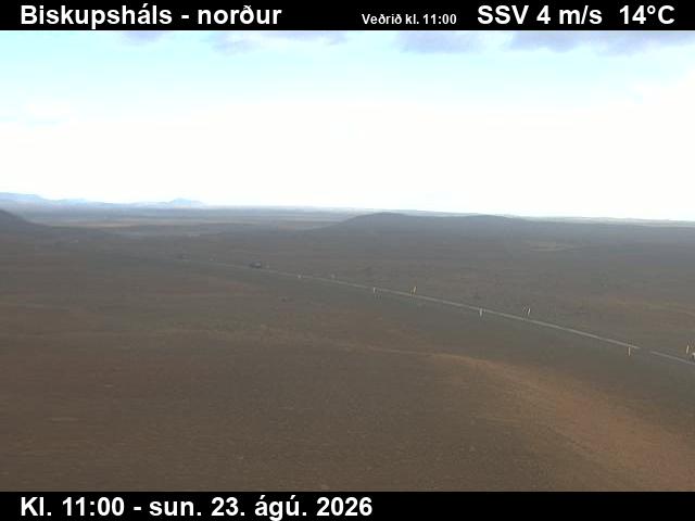 Webcam Biskupsháls: Hringvegur Northwards