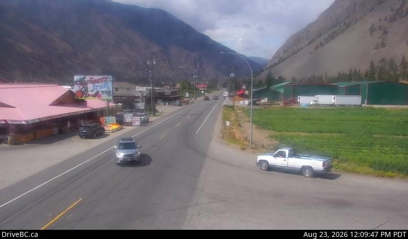 Keremeos › West: Hwy 3 at - Bypass Rd, looking west