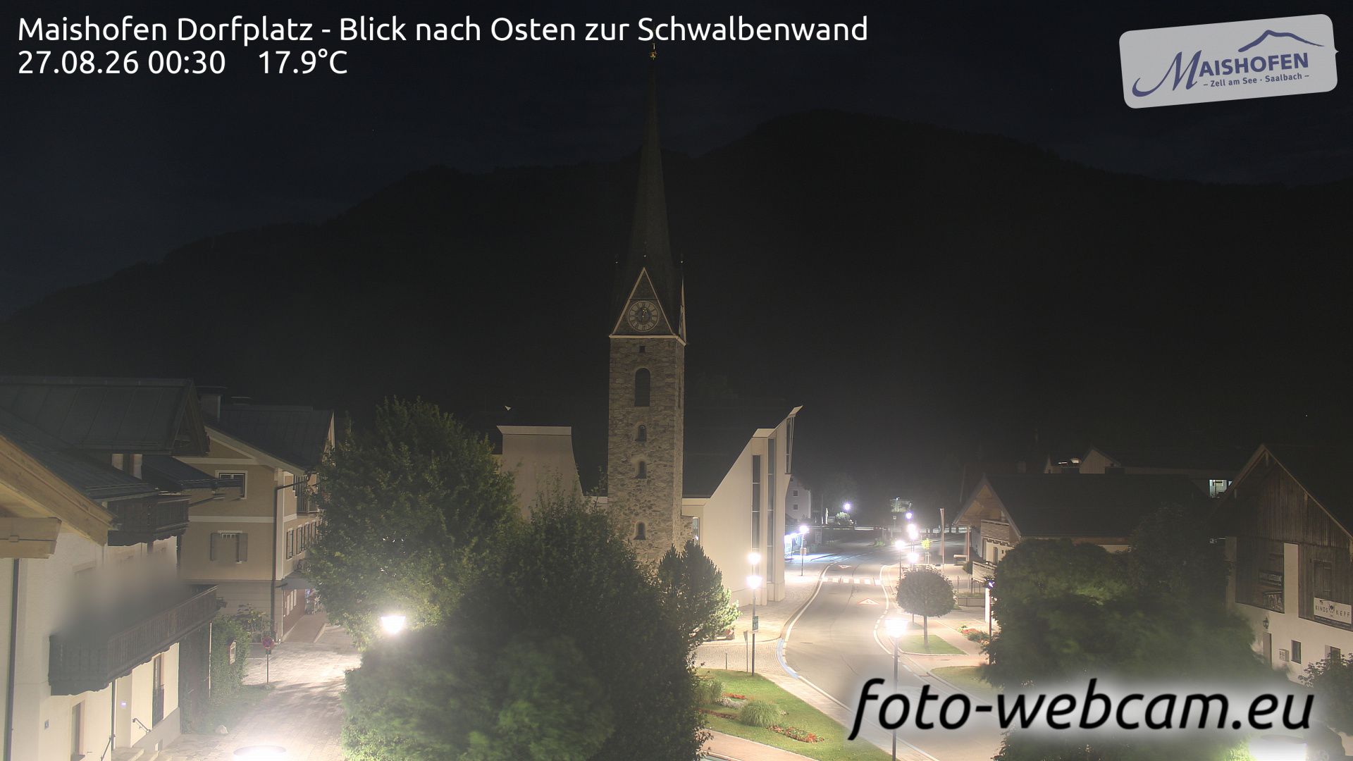 Maishofen: Dorfplatz - Blick nach Osten zur Schwalbenwand