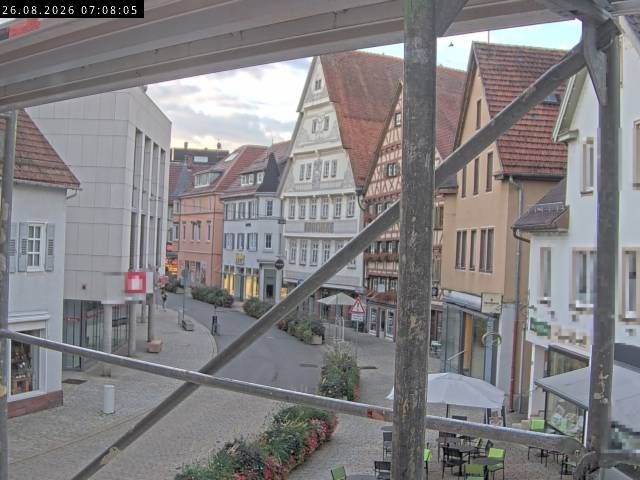Nagold: Webcam - Blick vom Rathaus in die Marktstraße