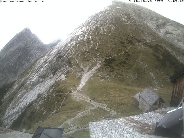 Berchtesgaden: Watzmannhaus - Blick auf Watzmannfrau und Hocheckaufstieg