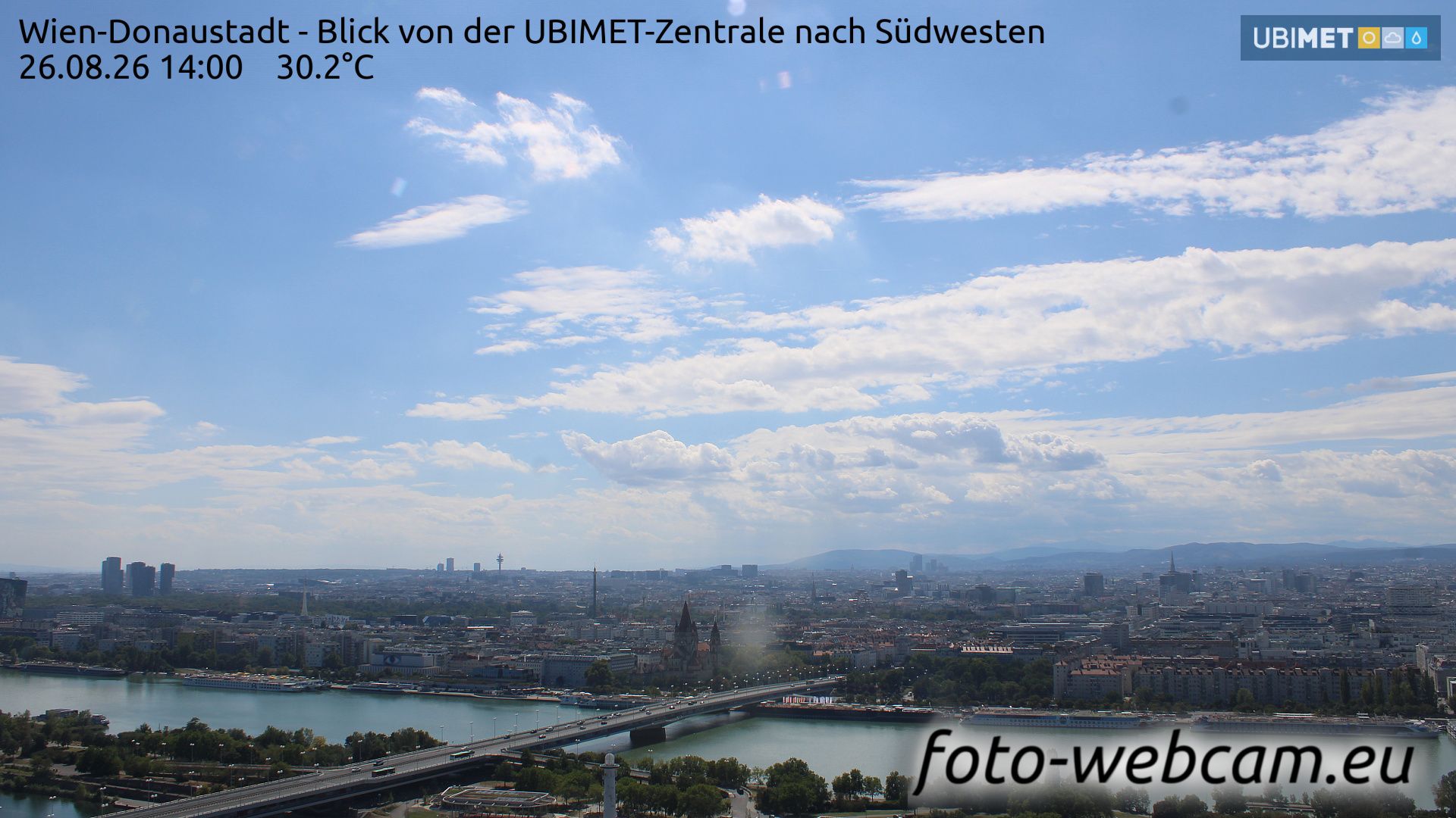 Donaustadt: Blick von der UBIMET-Zentrale nach Südwesten