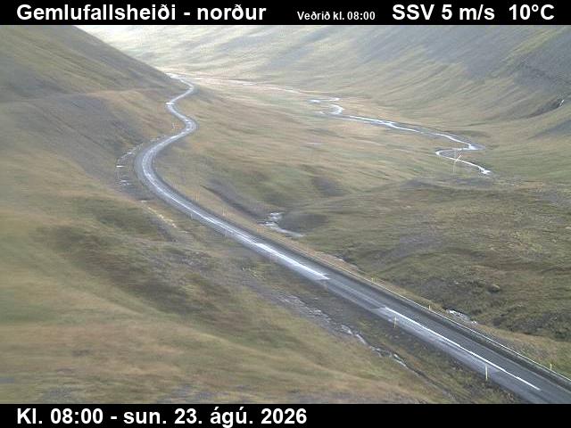 Webcam Gemlufallsheiði: Route 60 Northwards