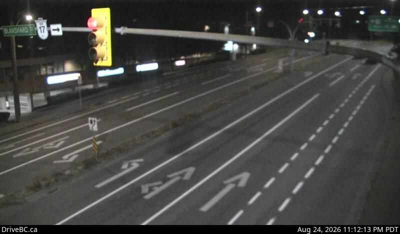 Saanich › East: Hwy 17 southbound (Blanshard St) at - Rd, looking east