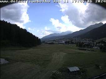 Webcam Vigo di Fassa: View towards Vigo di Fassa