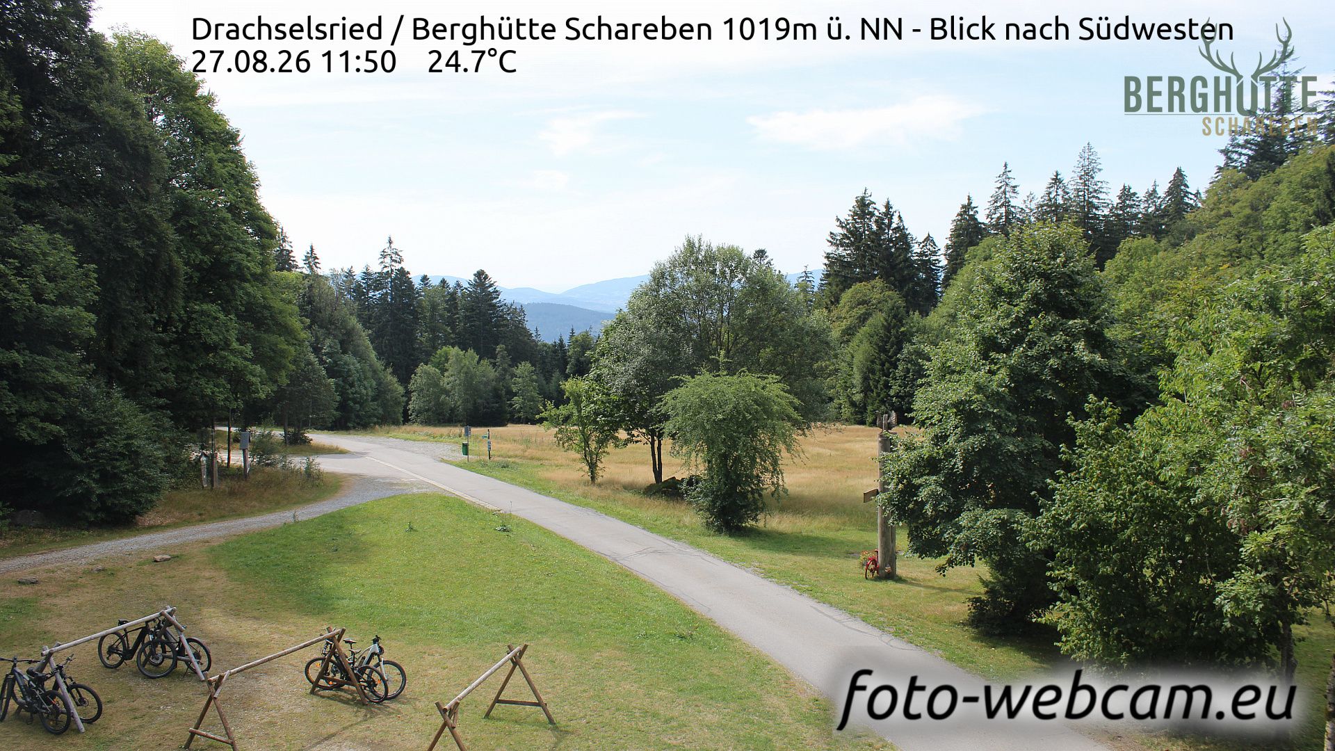 Blachendorf: Drachselsried - Berghütte Schareben 1019m ü. NN - Blick nach Südwesten