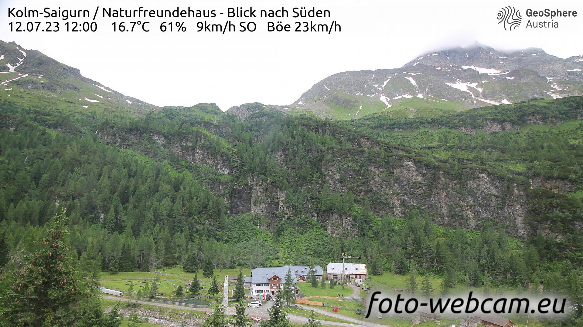 Rauris: Kolm-Saigurn - Naturfreundehaus - Blick nach Süden