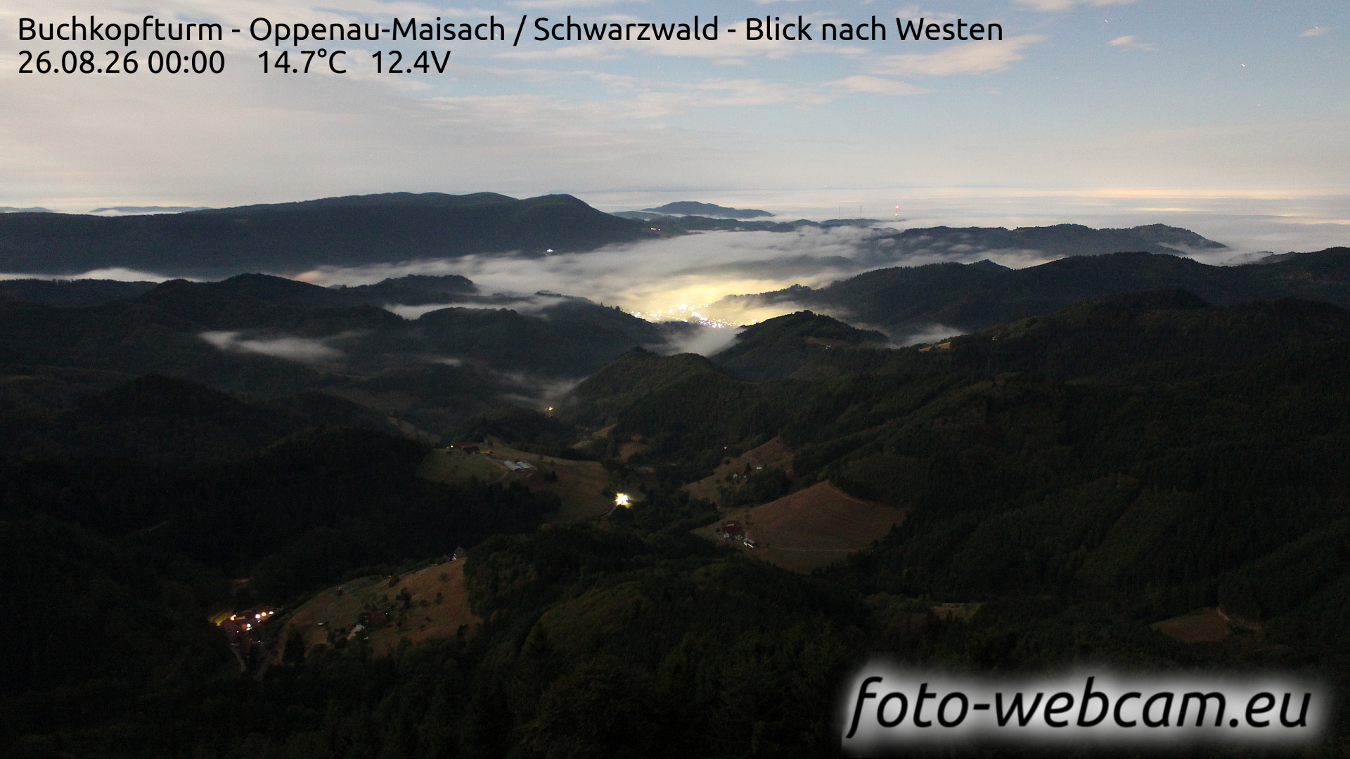 Webcam Oppenau: HD Panorama Buchkopfturm