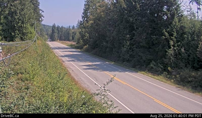 Stillwater › South: Hwy 101 near Loubert Road in the qathet Regional District, looking south
