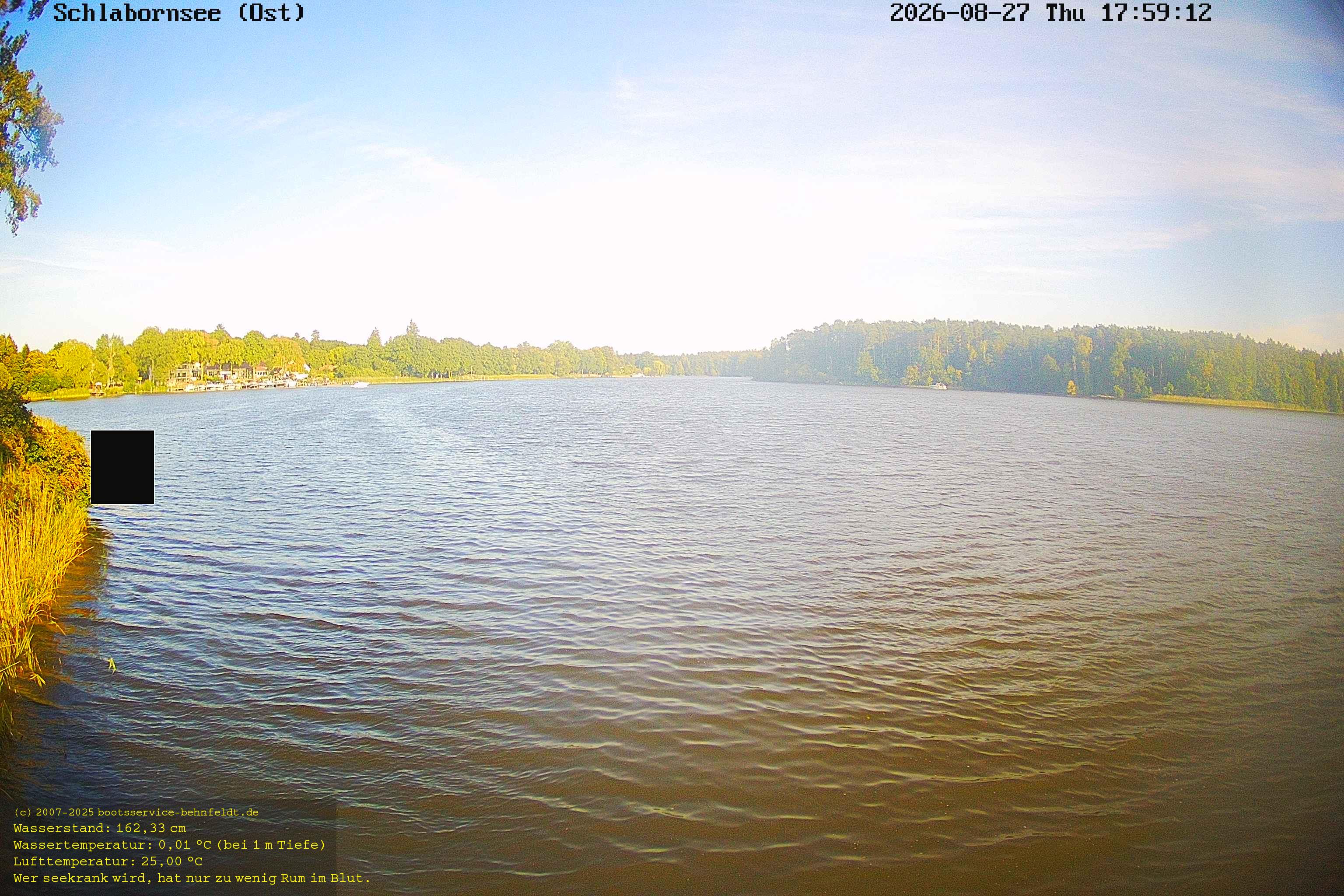 Webcam Zechlinerhütte: View over the Schlabornsee