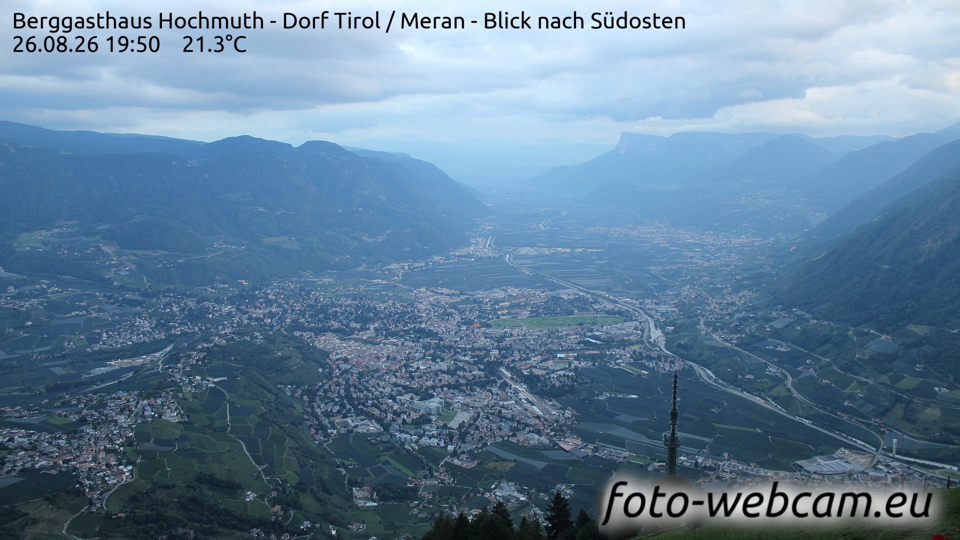 Webcam Tirol: HD Panorama onto Meran