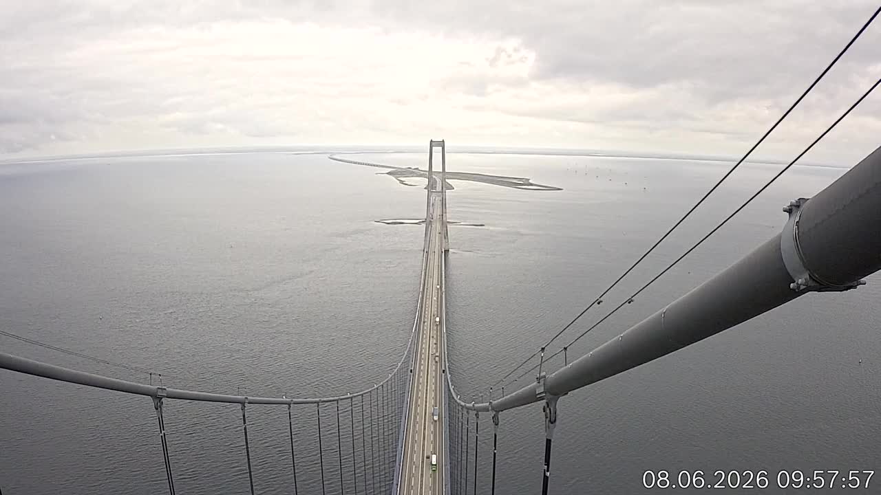 Webcam Storebæltsbro: View from the East Bridge
