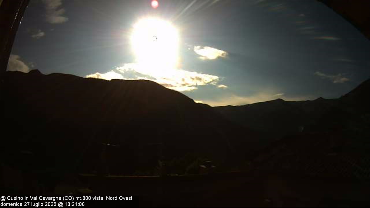 Webcam Cusino: View over the Val Cavargna