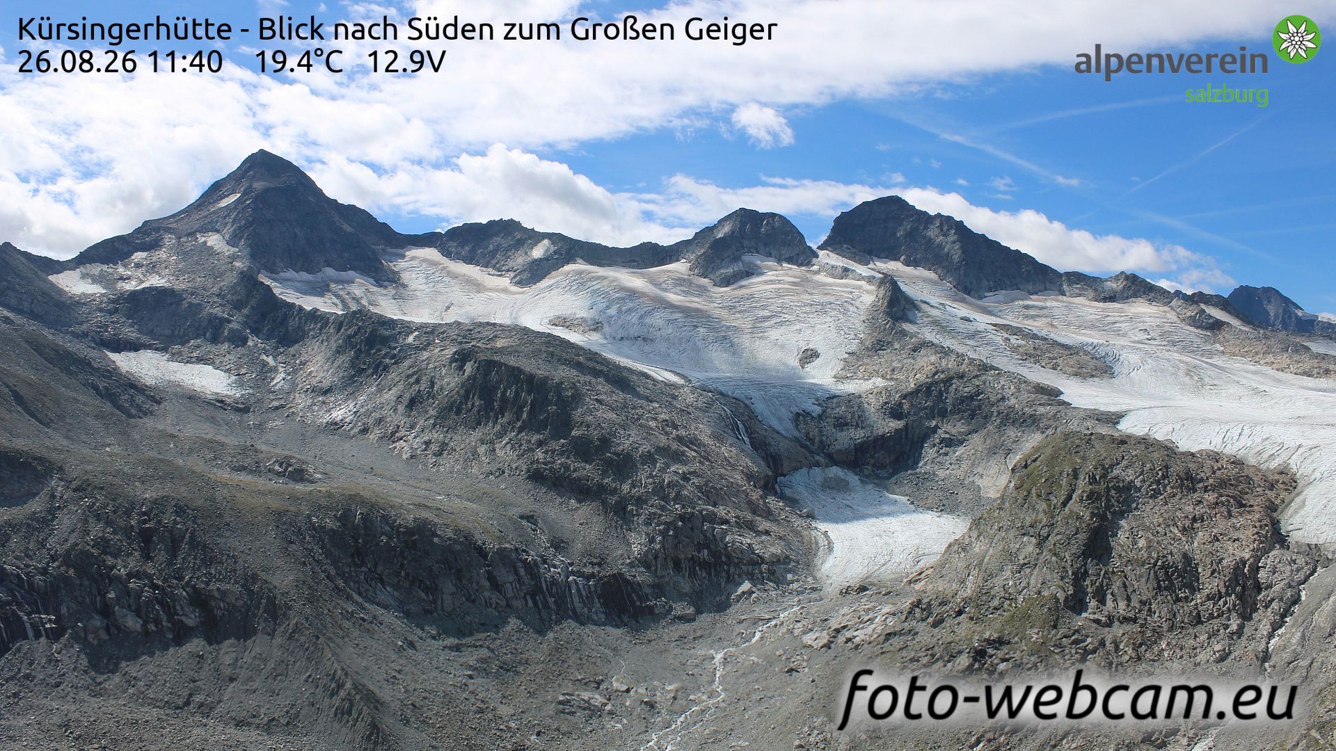 Marktgemeinde Neukirchen am Grossvenediger: Kürsingerhütte - Blick nach Süden zum Großen Geiger