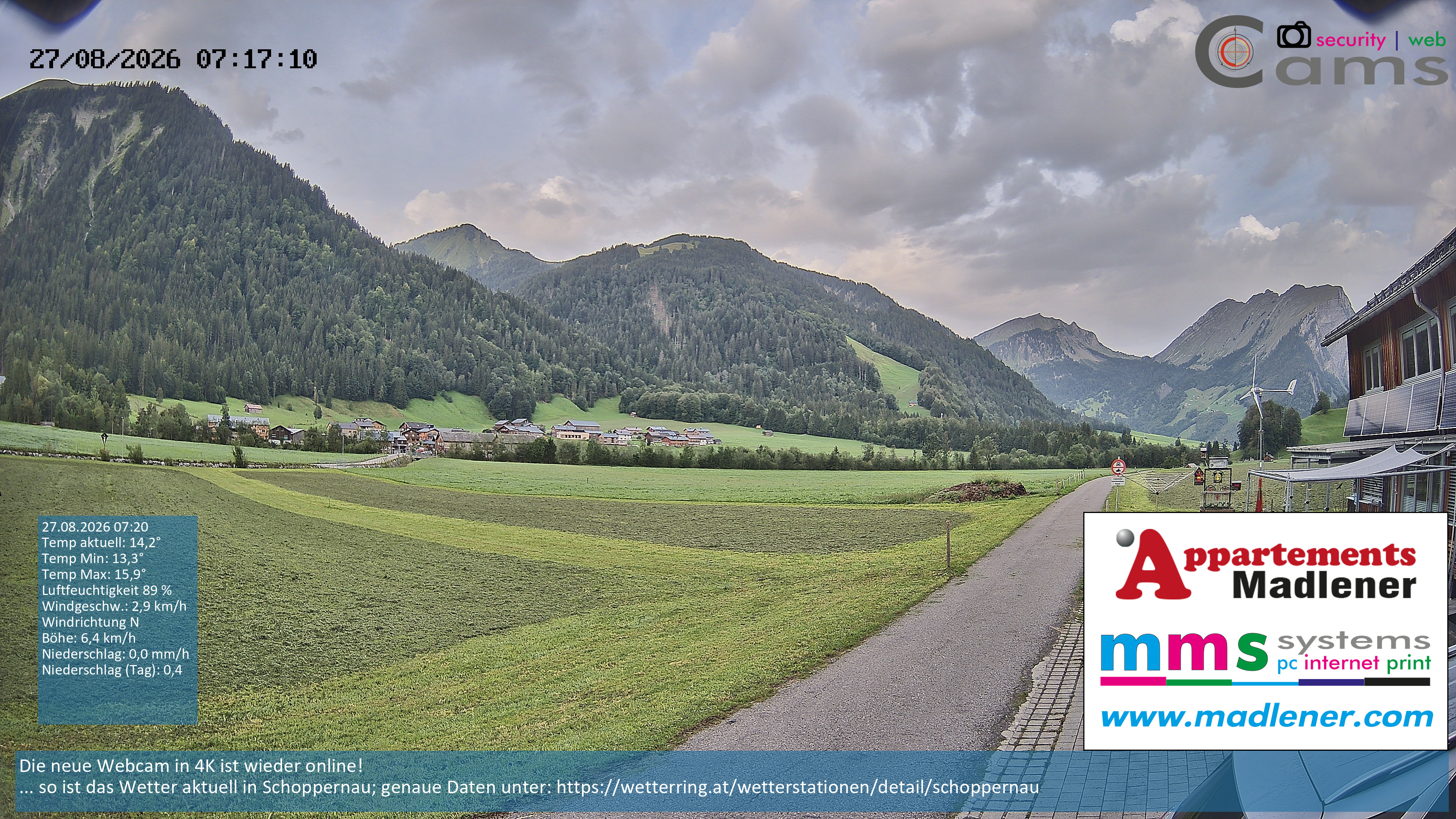 Webcam Au-Schoppernau: Schoppernau Unterdorf