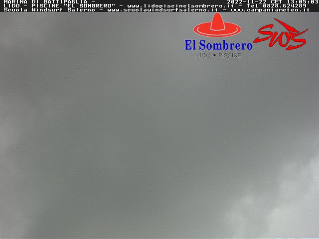 Webcam Marina di Battipaglia: Lido Piscine El Sombrero and Windsurfschool Salerno