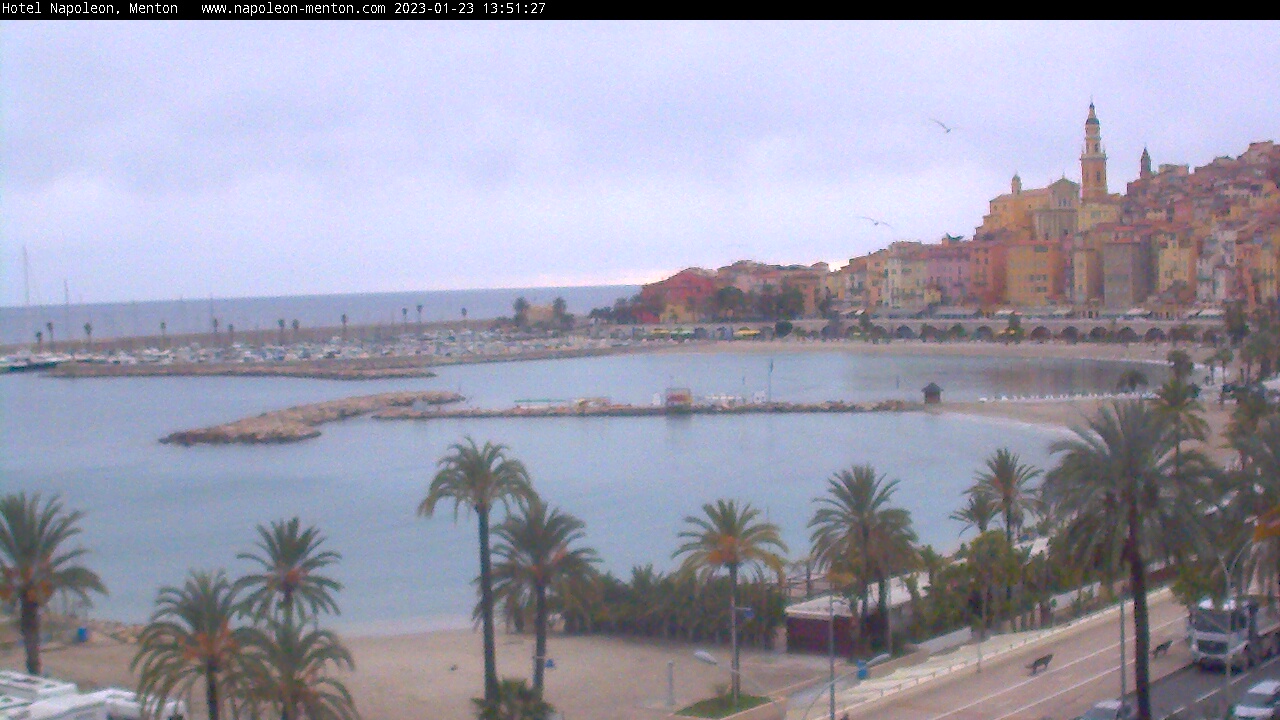 Webcam Menton: Plage Napoléon