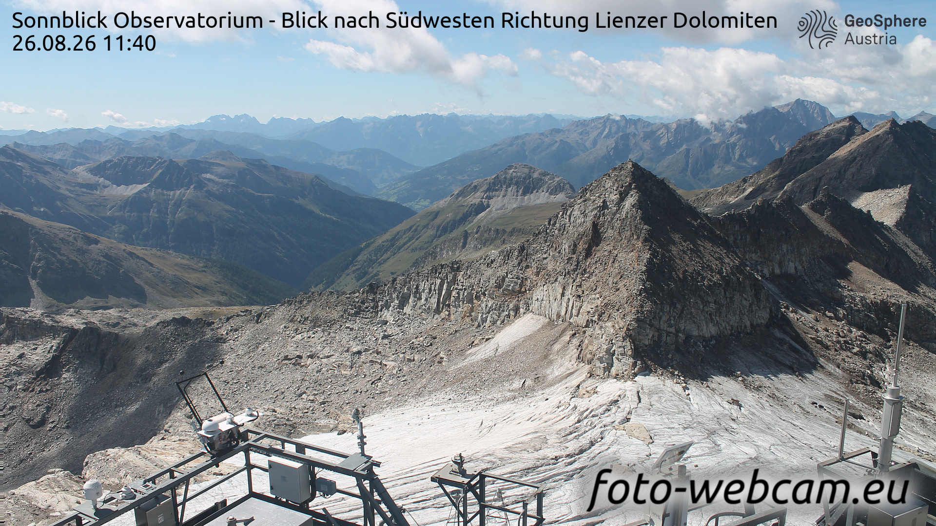 Webcam Hoher Sonnblick: HD-Panorama from the  Sonnblick-Observatory