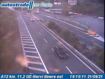 Webcam Genova: Traffic A12 - KM 11,2 - GE-Nervi itinere est