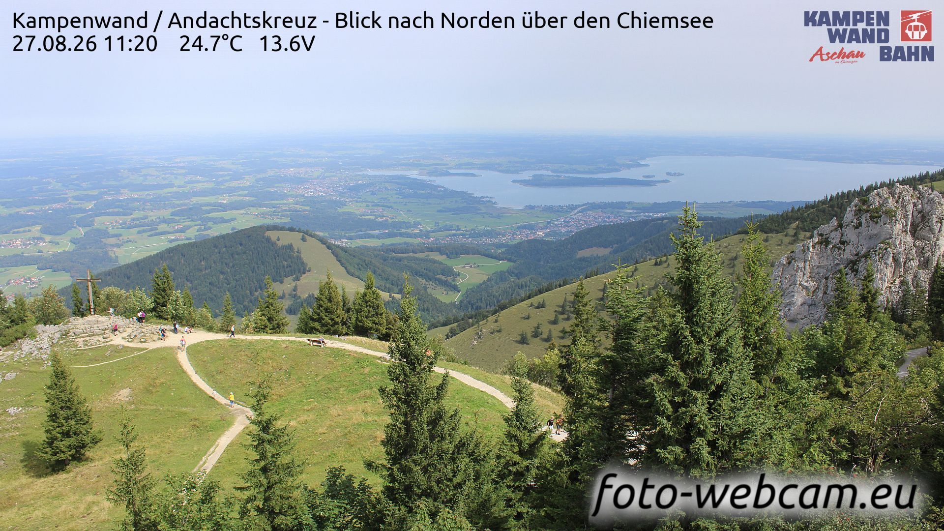 Aschau im Chiemgau: Kampenwand - Blick nach Norden über den Chiemsee