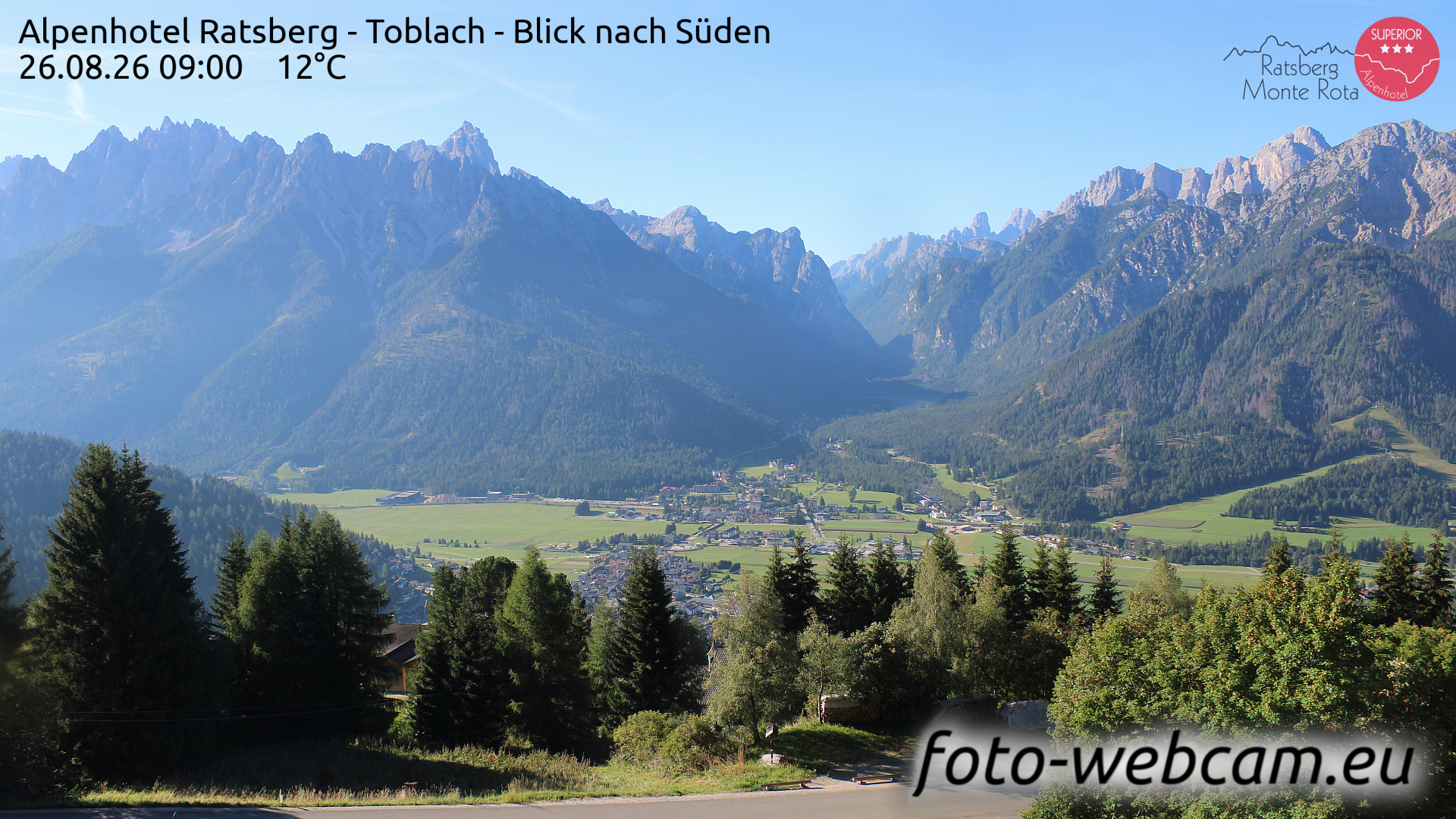 Webcam Toblach (Dolomites): HD Panorama Toblach Ratsberg
