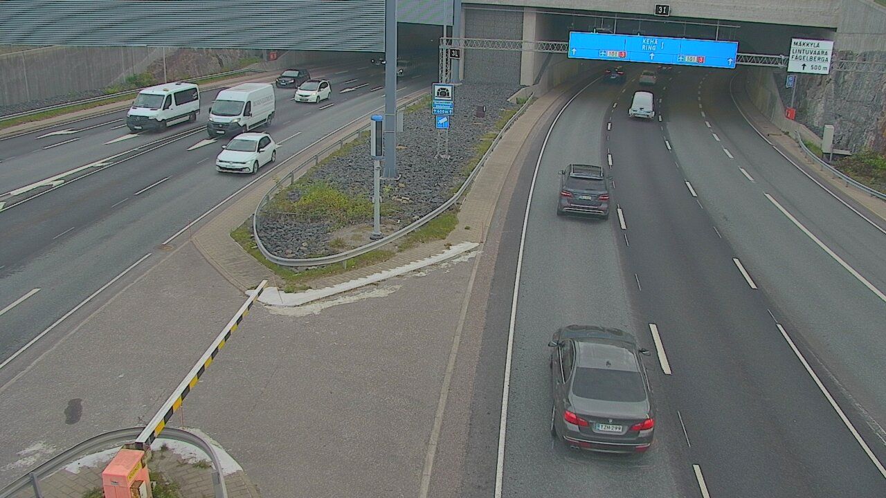 Espoo: Tie 101 Mestarintunneli, puomi länsi - Kehä I